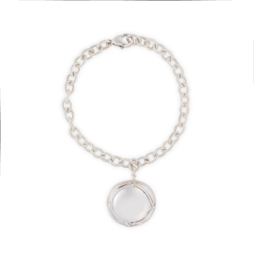 Champagne Cap Charm Bracelet in Silver by Laura Lobdell