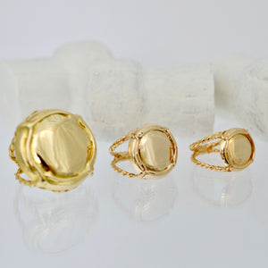 Champers Ring with Diamond Bubbles and Initials