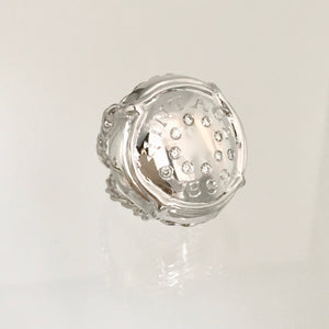 Champers Ring 14K White Gold set with ten diamonds and Your "Vintage"