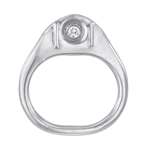 Old School Pull Tab Ring an old fashioned can tab set with a diamond by Laura Lobdell